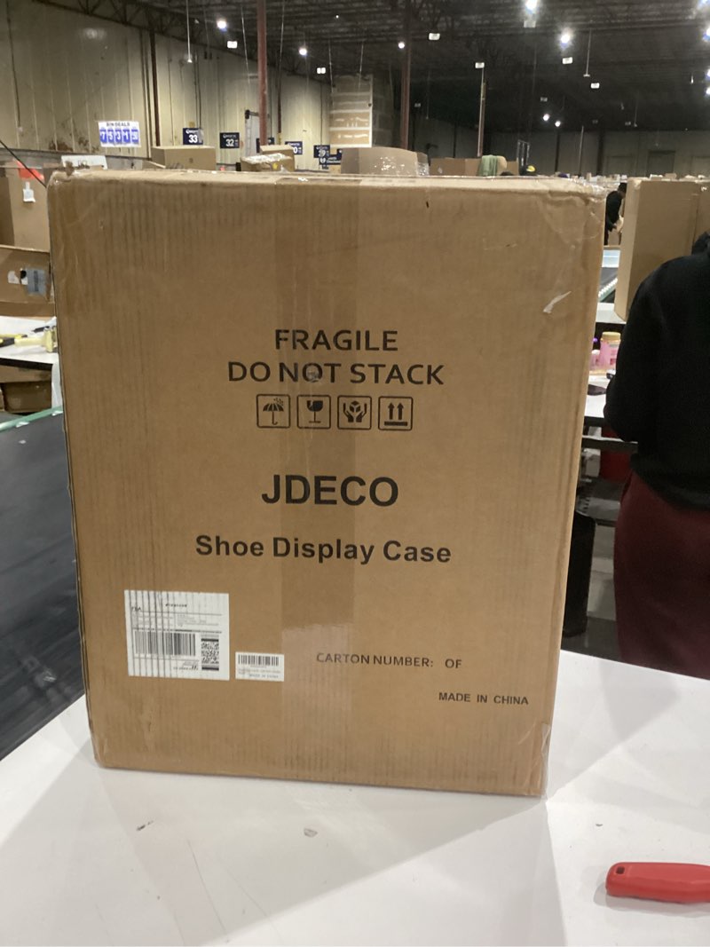 Condition photo showing New/Like New for Shoe Display Case Memorabilia Display Case Shoe Wall Mount Wooden Sneaker Cabinet for Football Basketball Baseball Sports Shoes Display with Anti Fade UV Protection Acrylic Door Lockable Black Lock