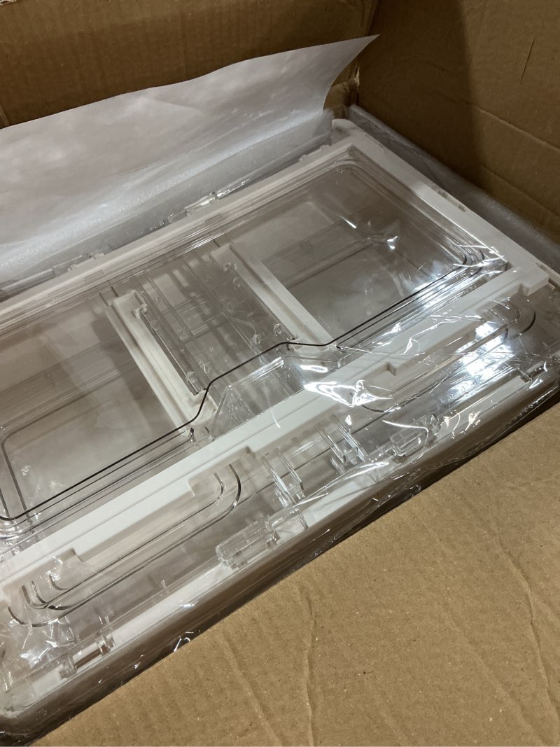 Condition photo showing New/Like New for Kmiectse Clear Storage Bins with Lids - 4 Tier Plastic Bins with Wheels, Stackable Storage Bin, Closet Organizers Box for Bedroom, Living Room, 23 QT Folding Box with Magnetic door White 23QT-4Pack&1Lid