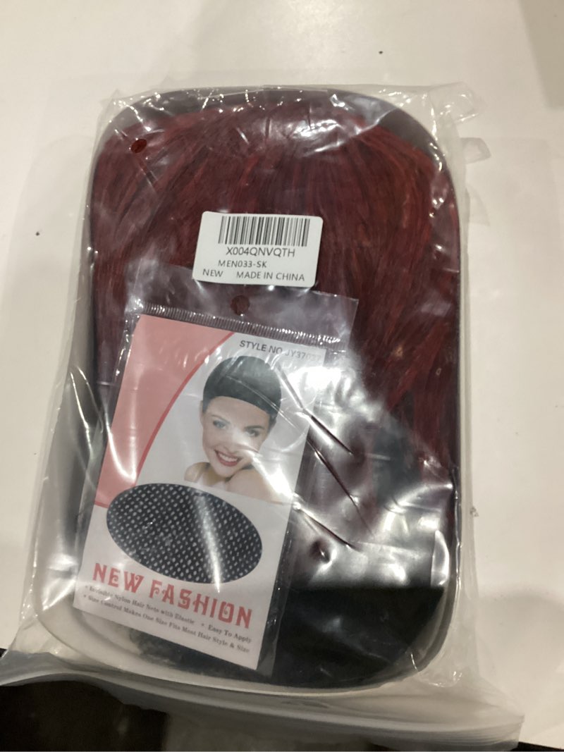 Condition photo showing New/Like New for Black Red Wigs for Men Boy Short Ombre Black Red Wig Heat Resistant Synthetic Wigs for Cosplay Costume Party