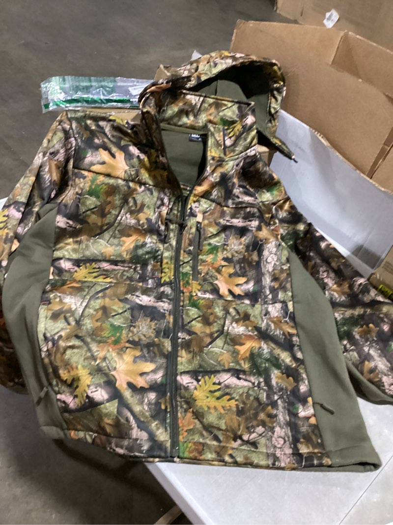 Condition photo showing Good Condition for uiihunt hunting jacket for men, quiet fleece lined camo coat with hood, water resistant, cold weather hunting clothes 3x-large tree camo
