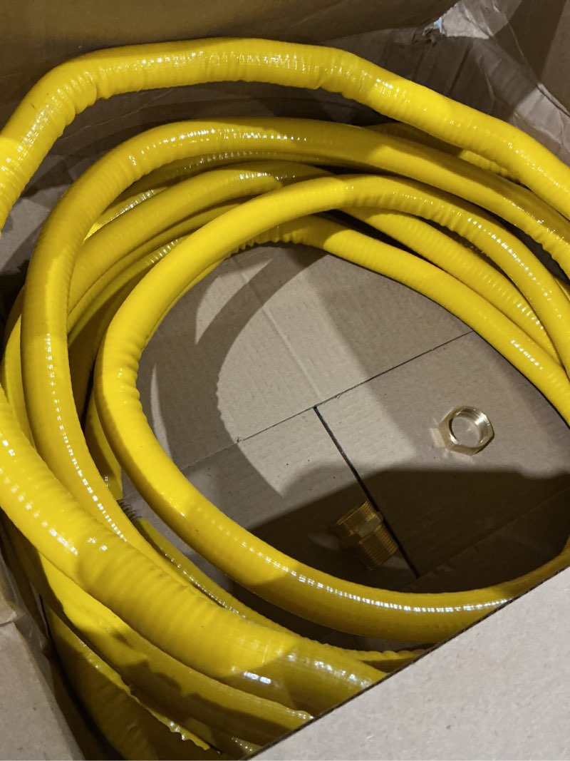 Condition photo showing As Is for Standard 3/4'' 33ft Corrugated Stainless Steel Tubing CSST Gas Line with 2 Male Fittings Flexible Gas Pipe for Natural Gas Propane (STANDARD 33ft 3/4'')
