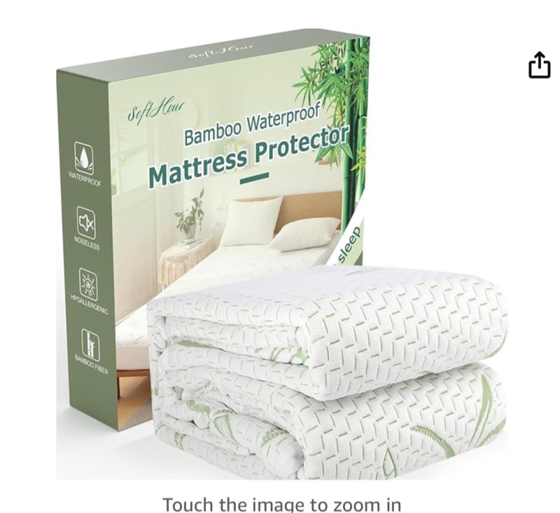 Full Size Mattress Protector Waterproof Mattress Pad Washable Bamboo Rayon Mattress Cover Breathable Noiseless Bed Protector