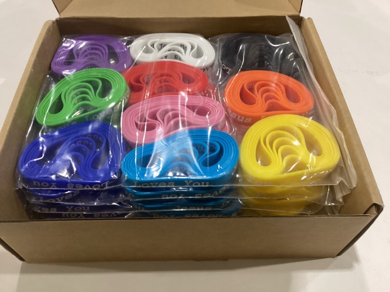 Condition photo showing New/Like New for skylety jesus loves you silicone bracelets colorful christian jesus wristbands christian rubber bracelet for kids teens adult men women motivational wristbands church school party favors 300