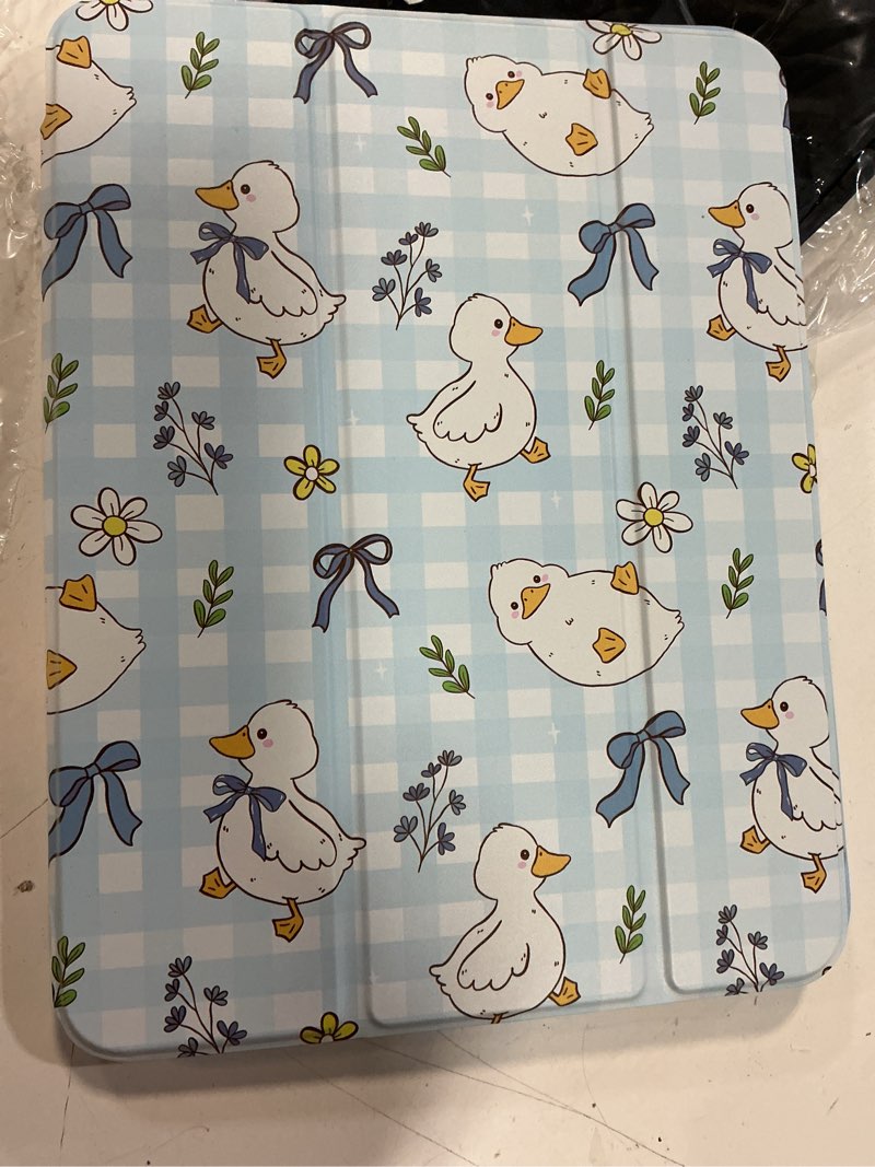 Condition photo showing Good Condition for case for ipad 11 inch a16 2025 generation 11th / ipad 10.9 inch 2022 10th gen, buit in pencil holder with shockproof cover clear transparent back shell auto wake/sleep, duck & bow blue