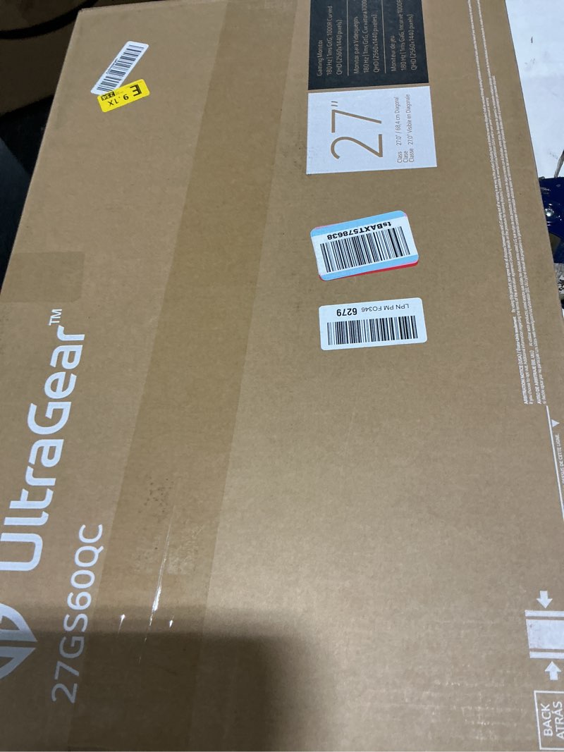 Condition photo showing Good Condition for LG 27GS60QC-B Ultragear Curved Gaming Monitor 27-Inch QHD (2560x1440) 180Hz 1ms 1000R AMD FreeSync HDR10 HDMIx2 DisplayPort Borderless Design Black Stabilizer DAS Crosshair FPS Counter 27 inch 180Hz