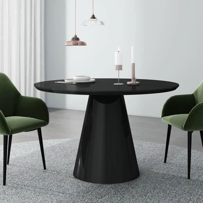 chowchilla black high gloss round dining table top ( incomplete box 1 of  2 )