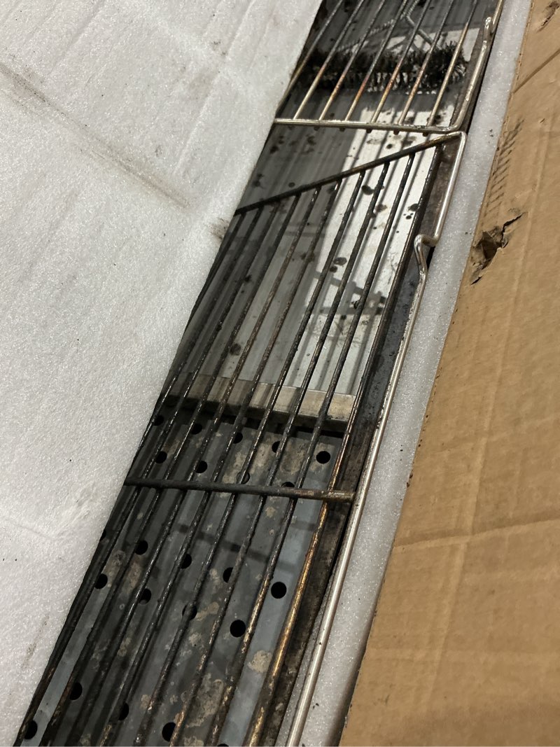 Condition photo showing As Is for willbbq charcoal grills commercial quality portable hibachi bbq lamb skewer detachable? camping barbecue grill for backyard outdoor cooking use(39.4x7.1x5.1 inch with accessories)