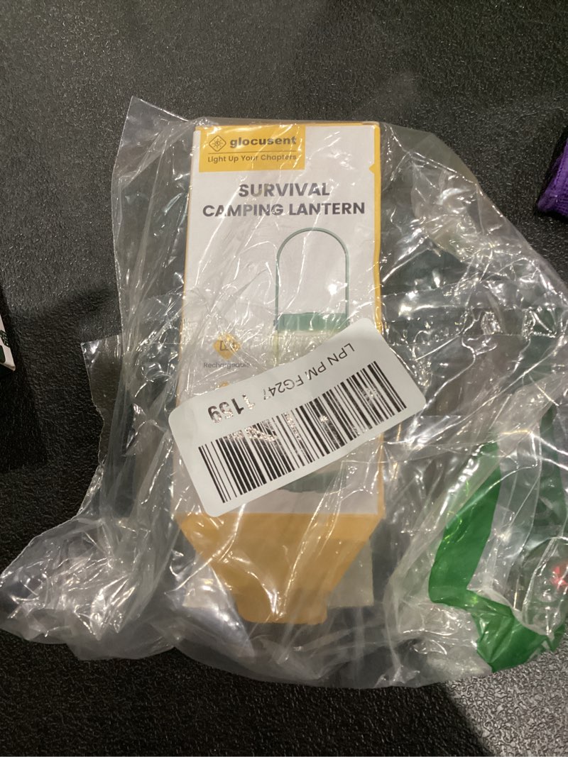 Condition photo showing Good Condition for Glocusent 106 LED Camping Lights, Up to 80Hrs, 5000mAh Camping Lantern Rechargeable with 5 Brightness 3 Modes & SOS, IP68 Waterproof, Max 1200LM, Lanterns for Power Outages Hiking Emergency Hurricane Green