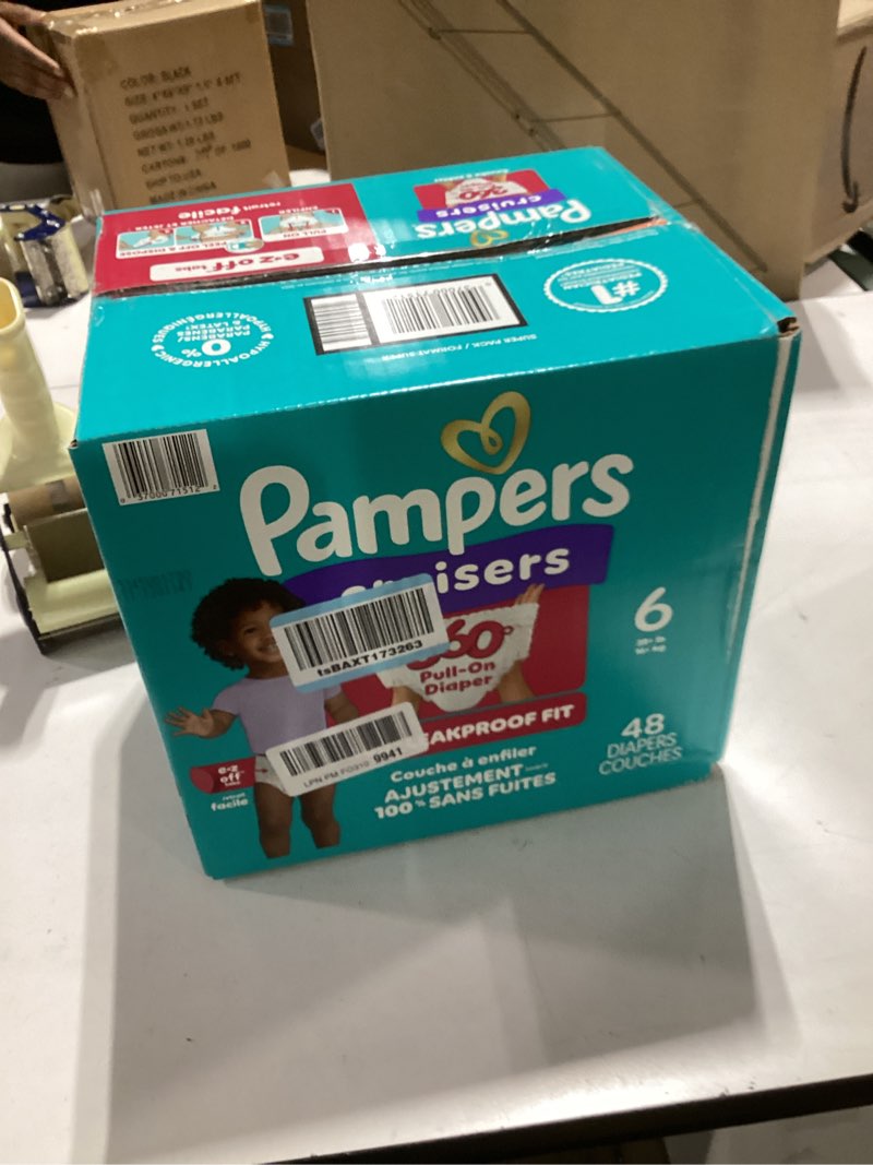 Condition photo showing New/Like New for Pampers Diapers - Cruisers 360 - Size 6, 48 Count, Babyproof up to 100% Leakproof Pull-On Diaper Size 6 48