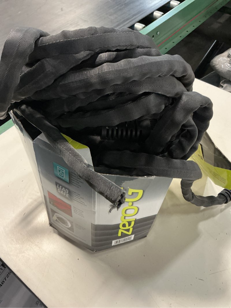 Condition photo showing As Is for zero-g teknor apex 5/8-in x 100-ft premium-duty kink free woven gray hose