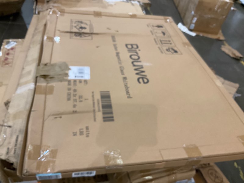 Condition photo showing As Is for Magnetic Glass Whiteboard - Glass Dry Erase Board 48"x36" Large Frameless Board for Walls Office School and Home 48" x 36" White