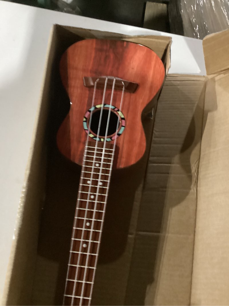 Condition photo showing Good Condition for Raimy Kids Guitar Ukulele - 21in Ukulele Guitar Toys for Kids Ages 3 4 5 6 7+ Year Old Boys Girls Simulated Sound Quality Music Instruments Learning Education (Brown) Rosewood