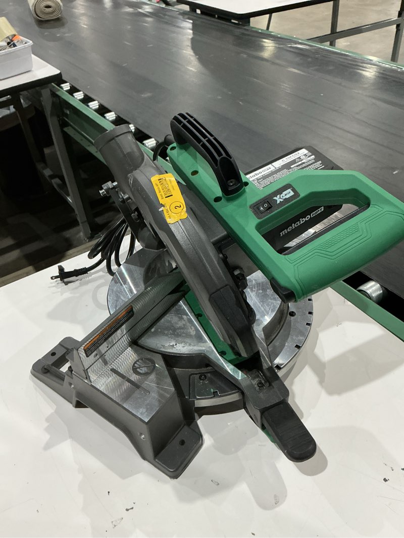 Condition photo showing As Is for metabo hpt 10-in 15-amp single bevel compound corded miter saw