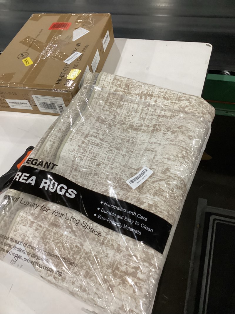 Condition photo showing New/Like New for 5x7 Area Rugs Beige Low Pile Indoor Washable Trendy Faded Style Rugs for Bedroom Living Room Dining Room Foldable Non-Slip Thin Print Home Office Mat Beige 5' x 7' (Rectangular)