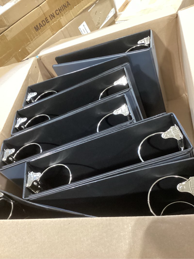 Condition photo showing Good Condition for comix sturdy 3 inch round ring view binder, basic 3 ring binder 600-sheet capacity, fit 8.5" x 11" paper, 10 pack (black)