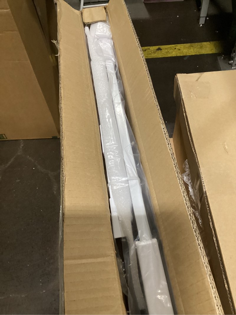 Condition photo showing New/Like New for mom's choice-grownsy baby gate for stairs, 29.5"-48.4" pressure mounted baby gate for top of stair&doorway with v-shaped rods, anti-trip pedal, extra wide stairs dog gate easy install w/red reminder white 29"-48"*30"