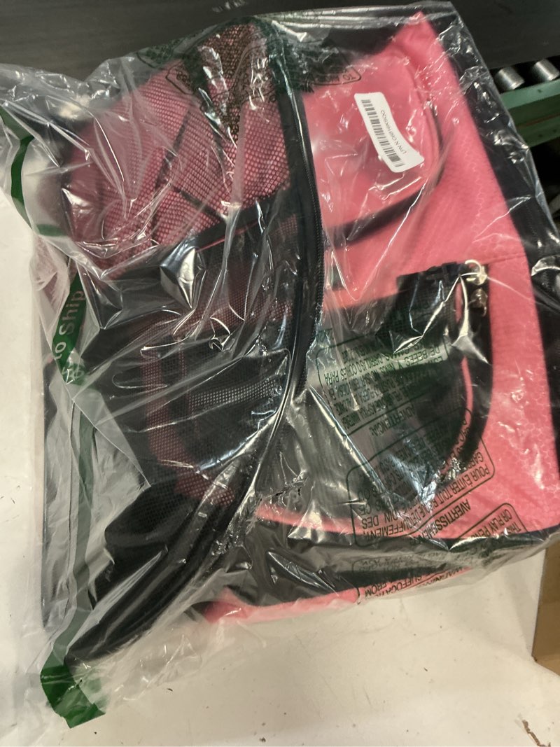 Condition photo showing Good Condition for petami dog backpack carrier for small large cat, pet, puppy, ventilated pet hiking backpack travel bag, airline approved cat backpack carrier, camping biking dog bag up to 18lbs pet, pink