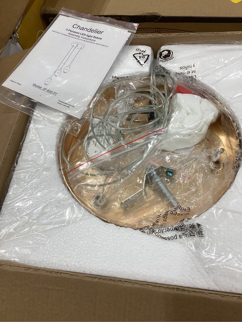 Condition photo showing Good Condition for modern black gold pendant light dimmable led ceiling light fixtures mini teardrop crystal pendant lighting for kitchen island bedroom hallway entryway (3 light?champagne gold) blackgold 3y-light