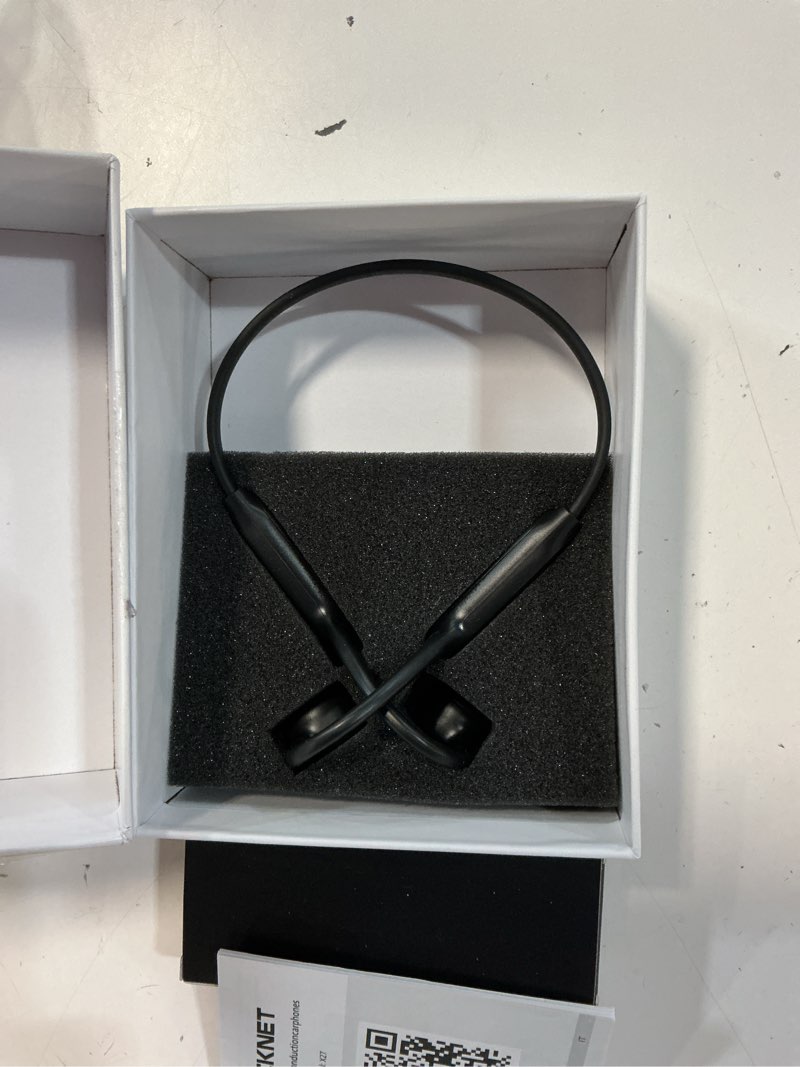 Condition photo showing Good Condition for tecknet bone conduction headphones, bluetooth v6.0 open ear headphones, wireless headphones 10h playtime & ipx5 waterproof, comfortable fit built-in mic, sport headphone for running & workout -black