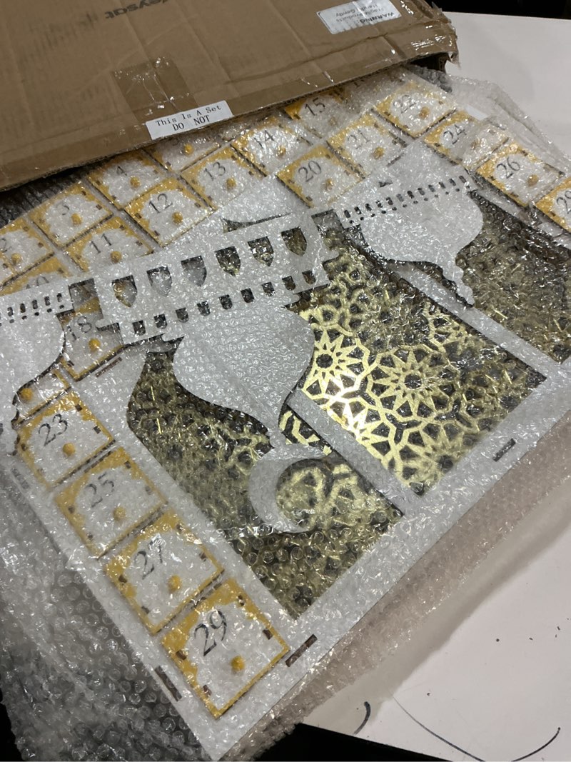 Condition photo showing Good Condition for Weysat 2026 Ramadan Advent Calendar 30 Days Large Wood Islamic Advent Calendar Countdown Tracker Date with Drawer Ramadan Decoration for Home Table Muslim Islamic Gifts for Eid Mubarak Party Supplies