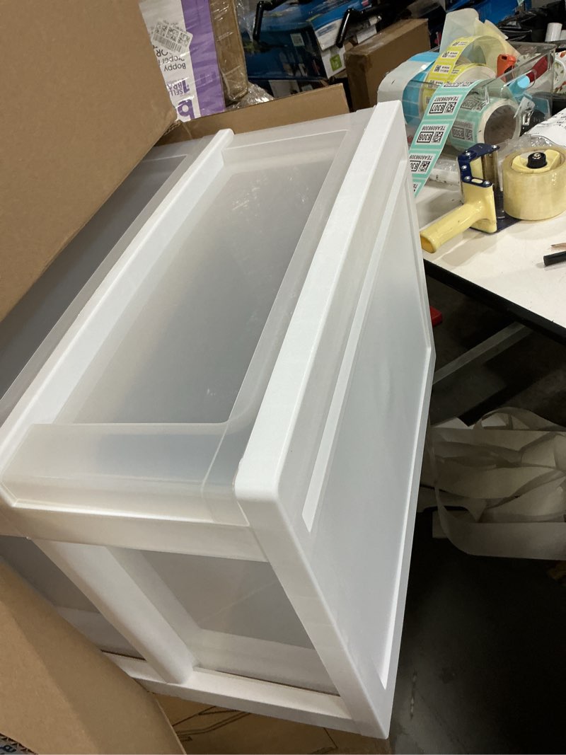 Condition photo showing New/Like New for SimilarPlastic Drawer Storage Organizer Stacking Drawers, 3-Pack, Stackable Unit with Sliding Drawer for Clothes Bedroom Kitchen Under Sink Pantry Craft Room Bathroom Dorm Office, White