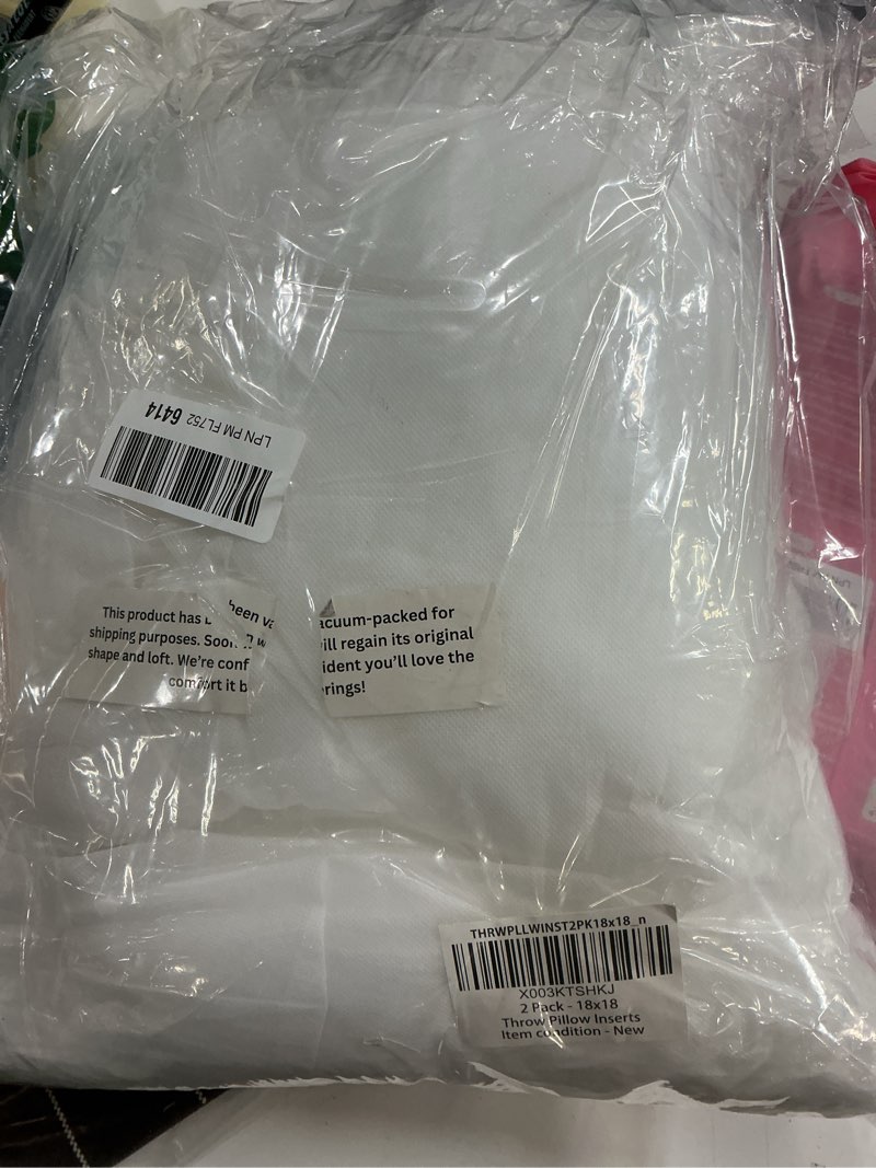 Condition photo showing Good Condition for lane linen 18 x 18 throw pillow insert - pack of 2 white, down alternative pillow inserts for decorative pillow covers, throw pillows for bed, couch pillows for living room 18" x 18" 01: white
