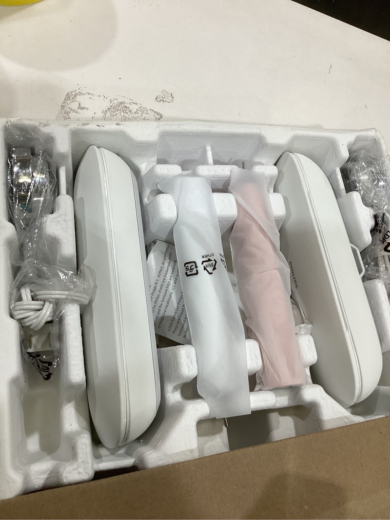 Condition photo showing Good Condition for philips sonicare diamondclean connected electric toothbrush 2 pack, x2 sonic toothbrushes, x2 charging travel cases, x2 a3 brush heads, 12 brushing settings, (pink and white), model hx9912/72