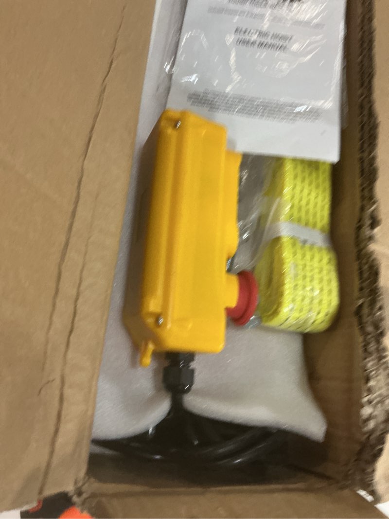 Condition photo showing Good Condition for vevor electric hoist with remote control, 1320lbs electric winch, 110v electric hoist with 14ft wired control for lifting in factories, warehouses, construction site, attic 1320lbs wired