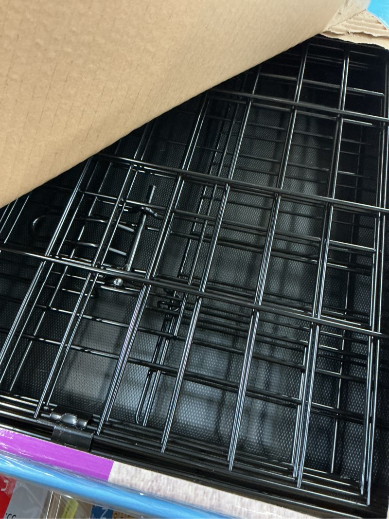 Condition photo showing Good Condition for vibrant life single door folding metal wire dog crate with divider and tray, black, 30"
