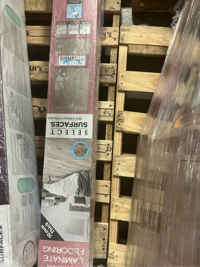 Condition photo showing New/Like New for select surfaces pearl gray spilldefense laminate, 16.45 sq. ft. per box