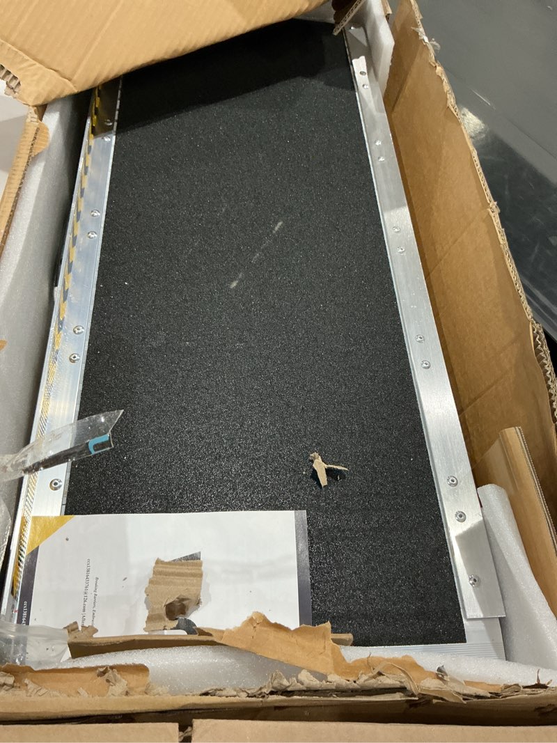 Condition photo showing Good Condition for vnn portable wheelchair ramp 6ft, seamless non-slip aluminum ramps for wheelchairs for home, handicap wheelchair ramps for home steps, aluminum loading dock plates, doorways aluminum 6ft (usable height 6-18 inch)