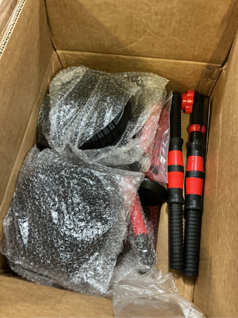 Condition photo showing Good Condition for adjustable dumbbells, 20/30/45/70/90lbs free weight set with connector,5 in1 dumbbells set used as barbell,kettlebells,push up stand,fitness exercises for home gym suitable men/women 30lb(15lb pair)