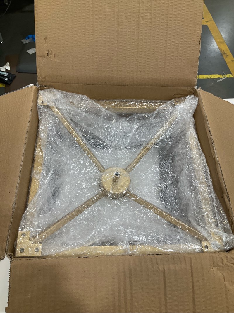 Condition photo showing Good Condition for amzasa ul listed black industrial 4 light lantern chandelier ceiling light fixtures farmhouse metal cage rustic geometric pendant light for kitchen island entryway dining room stairs and hallway black2