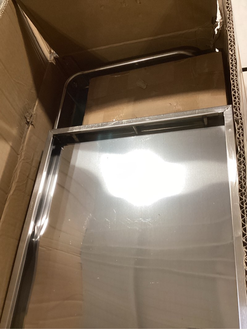 Condition photo showing Good Condition for lesolar lab rolling cart, stainless steel serving cart 2 layer medical dental utility cart with swivel wheels mobile clinic cart laboratory equipment metal rolling cart for hospital restaurant hotel