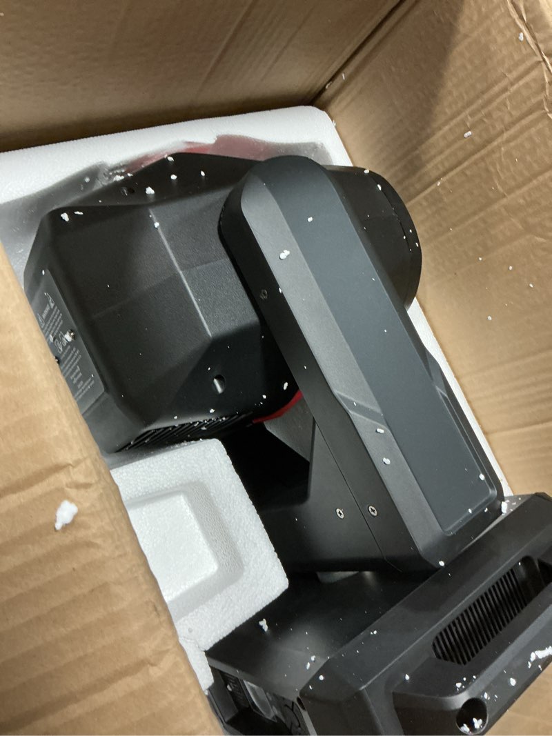Condition photo showing As Is for 295W Moving Head Light,Zoom Beam Spotlight with 8+18 Prism/Rainbow/Frost/Strobe Effect,15 Colors+14 Gobos Wheels DMX/Auto/Master/Slave/Sound-Activated Control for Stage Theater Concert Lighting 1 Pack