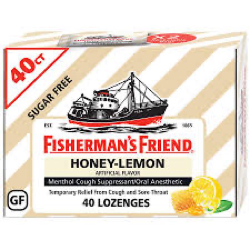 Fisherman's Friend Cough Drops, Cough Suppressant and Sore Throat Lozenges, Sugar Free Honey-Lemon, 