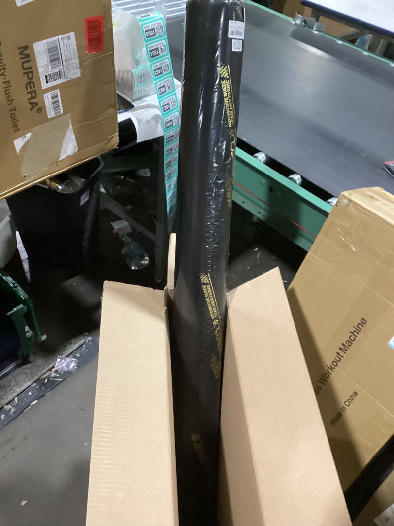 Condition photo showing New/Like New for Suede Auto Headliner Fabric 121" L × 60" W with Foam Backing - Tube Packaging - Black Interior Replacement Material for Car/Truck/SUV/RV Roof - Home Repair/DIY Headliner Material Black 121"L×60"W