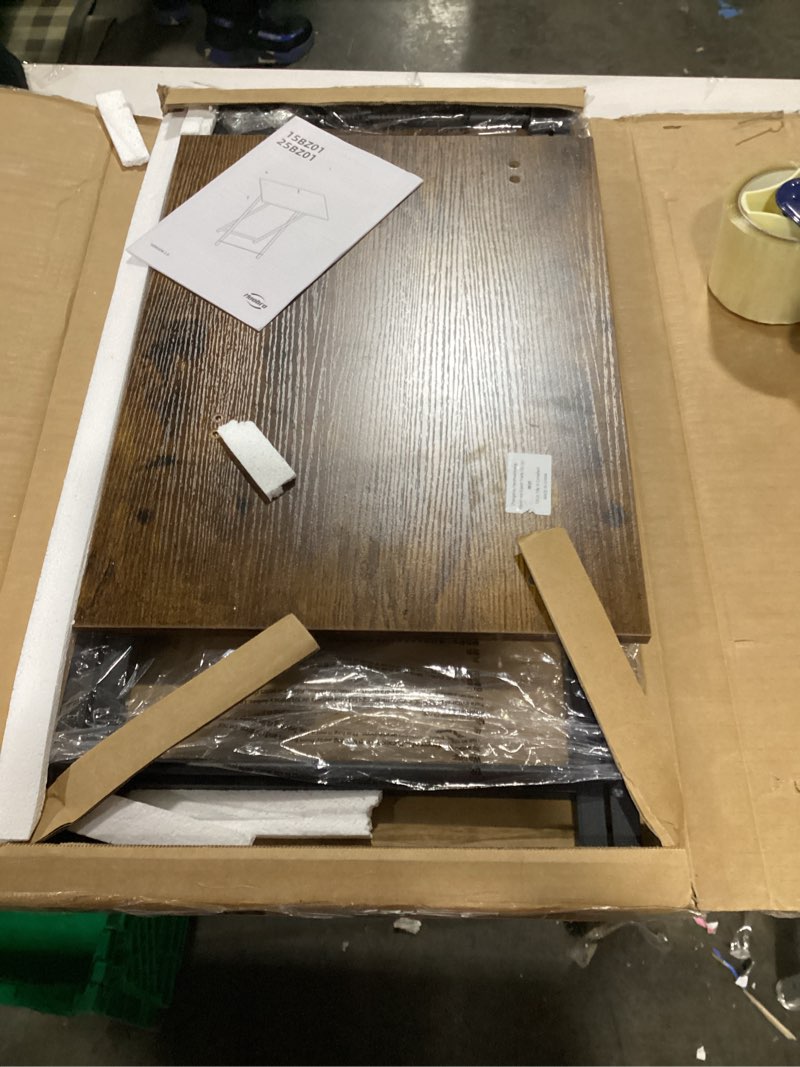 Condition photo showing Good Condition for HOOBRO Folding TV Table, TV Tray, Stable Snack Table for Small Space, Portable Sofaside Desk, Easy Assembly and Storage, Ideal for Snacks and Meals in Living Room, Rustic Brown and Black BF15BZ01 1 Rustic Brown + Black
