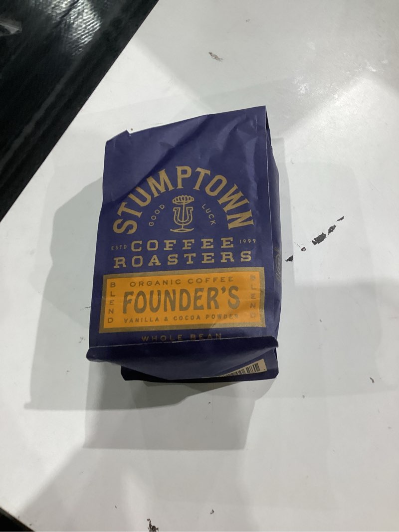 Condition photo showing New/Like New for Stumptown Coffee Roasters, Founder's Blend - Organic Whole Bean Coffee - 12 Ounce Bag, Flavor Notes of Vanilla and Cocoa Powder Founder's Blend 12 Ounce (Pack of 1)