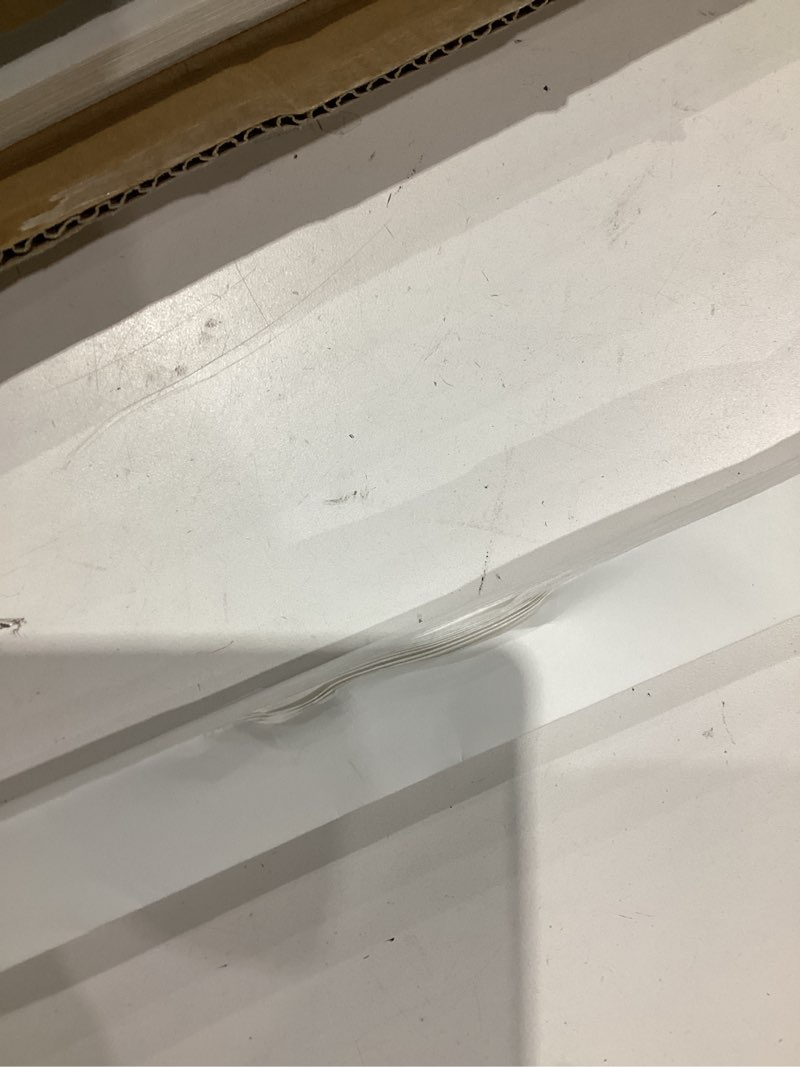 Condition photo showing As Is for myshade 6 pack temporary light filtering paper shades for windows,paper pleated blinds with adhesive,no tools no drilling free cut size temporary room darkening shades(white, 36" w x 72" h) white 36"w*72"h - 6 pc