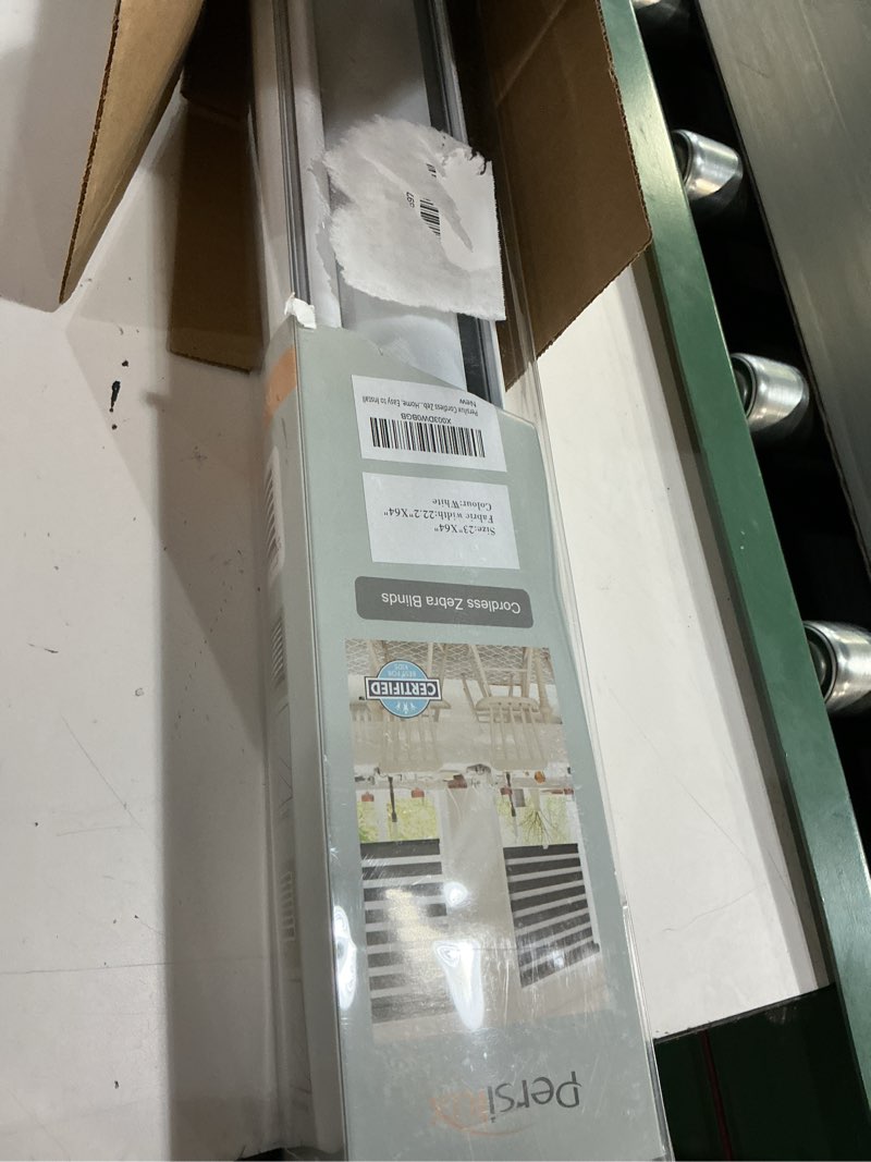 Condition photo showing Good Condition for persilux cordless zebra blinds for windows free-stop roller windows shades (23" w x 64" h, white) dual layer light control for day and night, light filtering sheer shades for home, easy to install 23"w x 64"h white