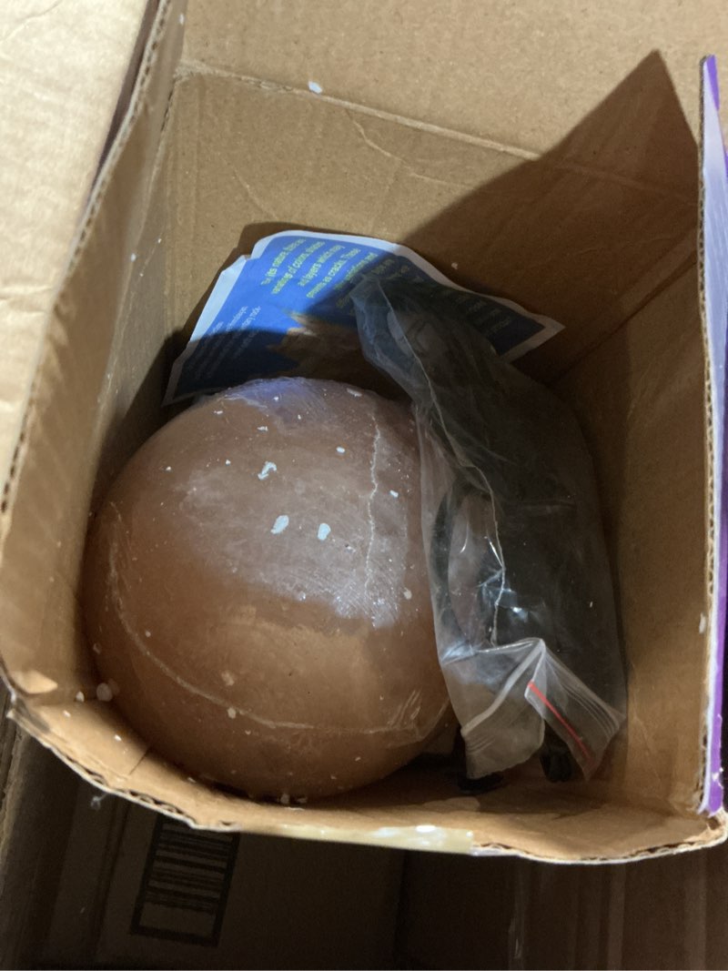 Condition photo showing Good Condition for nb himalayan pink salt globe shape lamp with dimmer switch and a pair of bulbs