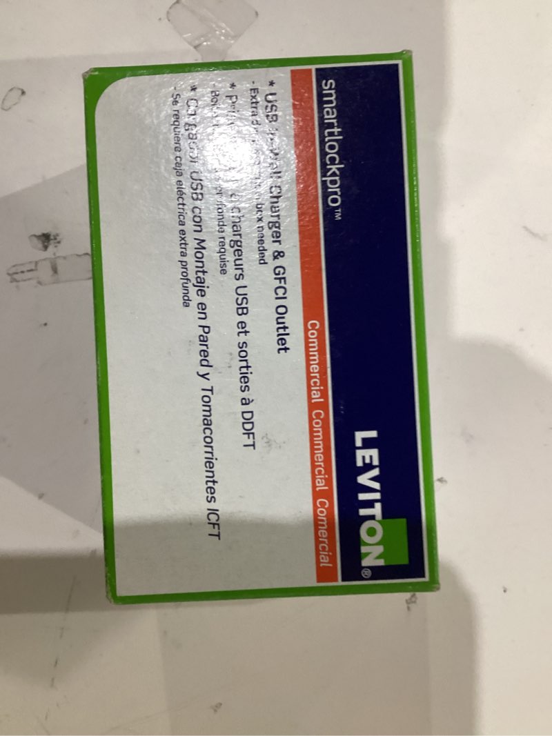 Condition photo showing New/Like New for leviton 20a smartlockpro self-test gfci combination with type a & type-c usb in-wall, usb charger for smartphones and tablets, guac2-w type a/c usb w/gfci white
