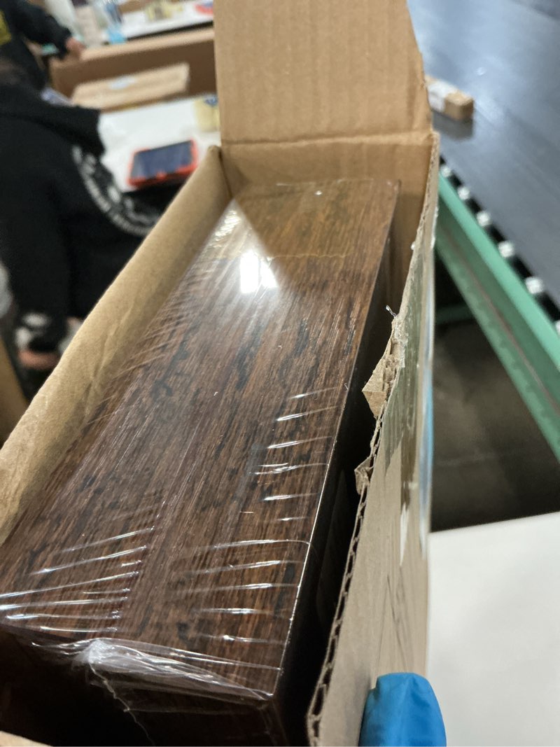 Condition photo showing New/Like New for BAYKA Floating Shelves, 22.5 inch Rustic Wood Wall Mounted Shelves for Bedroom, Living Room, Kitchen & Office, Hanging Display Shelf with 22 lbs Capacity (Rustic Brown,Set of 2) B. Rustic Brown - Americana Farmhouse Style 22.5inches
