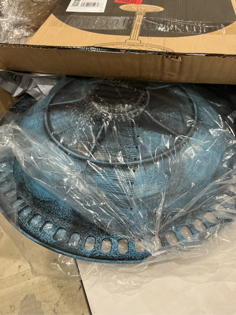 Condition photo showing Good Condition for vivohome bird bath for outside, polyresin pedestal bird baths for outdoor, garden, 28 inch height weather-resistant birdbaths with 20" bowl, blue