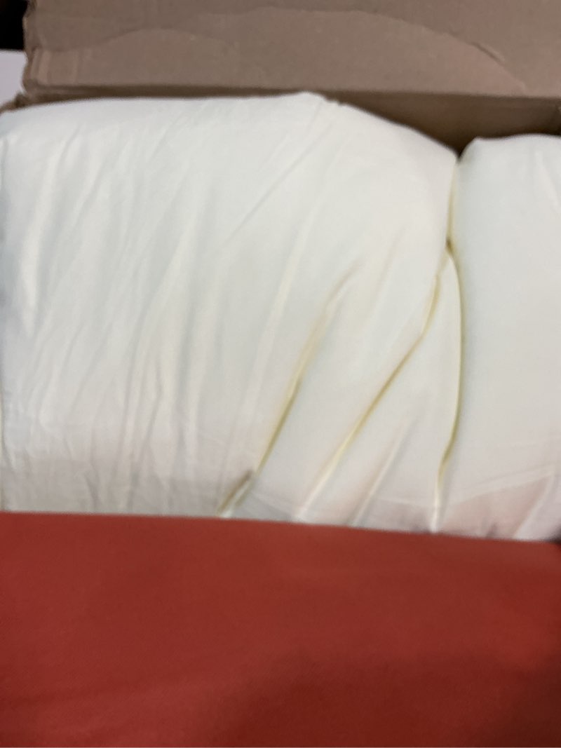 Condition photo showing New/Like New for KAREVER Light Yellow Comforter Set Full Ivory Bedding Set Men Breathable Beige Bedding Set Women Soft Off White Ivory Bedding Comforter Set Full Size Comforter Ivory Full