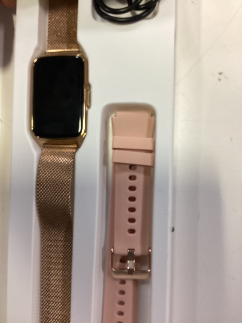Condition photo showing Good Condition for fitness tracker watch for men women, activity tracker for iphone and android with step counter, calorie, sleep monitor, 110+ sports modes, ip68 waterproof smartwatch (minimalist, gold, 1.57) 1.57 minimalist gold