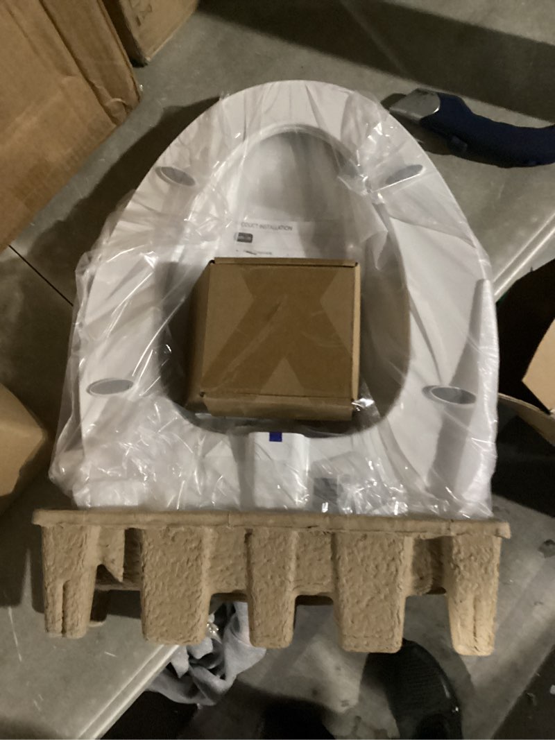 Condition photo showing New/Like New for elongated bidet toilet seat with quiet-close, non-electric bidet mode with dual nozzles, fit elongated toilet seat, adjustable water pressure with brass inlet (elongated)