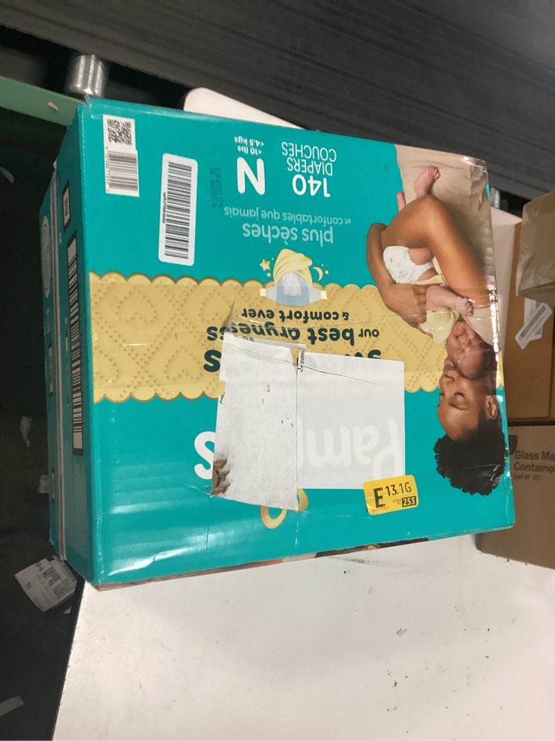 Condition photo showing New/Like New for pampers swaddlers diapers, size 0 (up to 10 lbs), 140 count, absorbent, keeps baby dry and comfortable, skin safe disposable baby diaper (packaging may vary) newborn 140