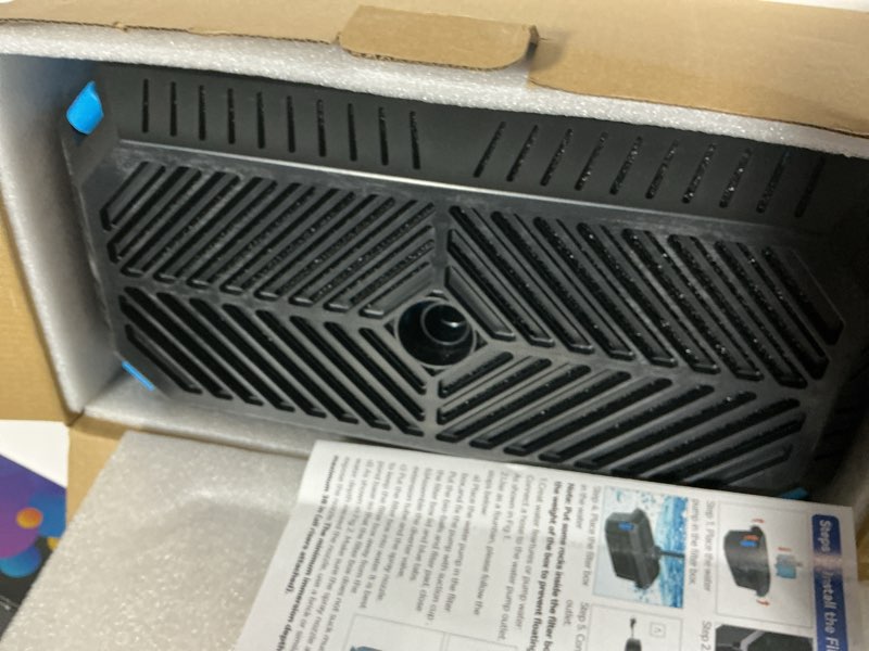 Condition photo showing Good Condition for POPOSOAP Pond Filter with Pump Fountain Kits, 660GPH Pond Filter with 40W Pond Pump & Fountain Kit, Koi Pond Filters for Outdoor Ponds Clean, Clear, and Add Water Features(Corded Electric) S104